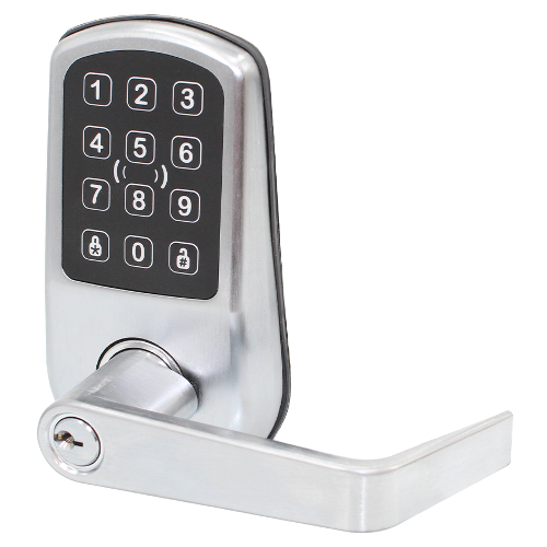 Prodatakey RLC2PKS Red Wireless High-Security Cylindrical Lock with Keypad, Satin Chrome