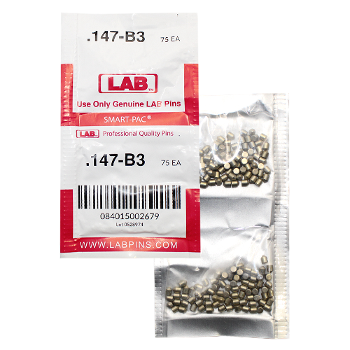 LAB 147B .147 Brass Bottom Pin, Color-Coded, .115 Diameter, Smart Pack 150 Pins