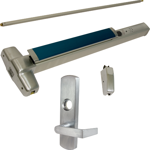 Von Duprin RX-9827L-NL-626-48-LBR-RHR-06-ALK Alarmed Exit Device Kit with Nightlatch Lever Trim, Satin Chrome, Grade 1