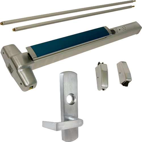 Von Duprin RX-9827L-NL-626-48-LHR-06-ALK Alarmed Exit Device Kit with Nightlatch Lever Trim, Satin Chrome, Grade 1