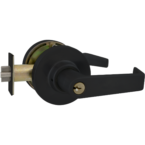 Marks Hardware 195DB/19 Marks C Keyway Classroom Intruder Lever Lockset, Grade 1, Flat Black