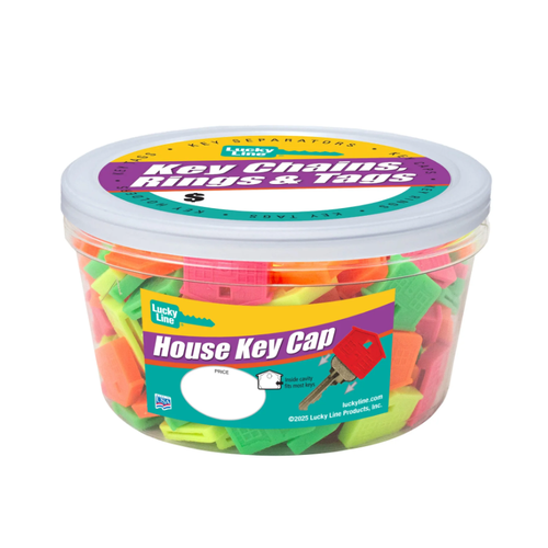 Luckyline 16225 House Key Cap Assorted 100/Jar