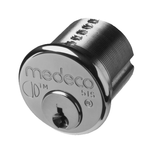 Medeco 100200-W-26 X3-S Biaxial Mortise Cylinder 1-1/8in, 6-Pin, X3 Keyway, Satin Chrome 26