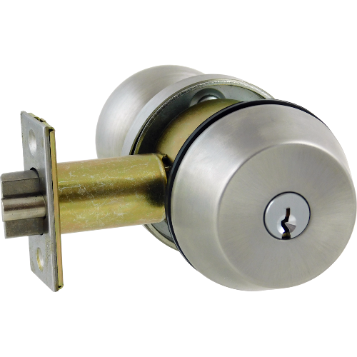 Marks Hardware 145KK/32D-E11 Single Cylinder Gate Lock, Knob, Marks C Keyway, 6 Pin, 2-3/8in Backset, Stainless Steel