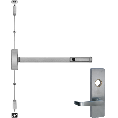 PHI 2203-ALK-4903A-LHR-630-36 Alarmed SVR Surface Vertical Rod Exit Device, Left Hand, Grade 1, Stainless Steel