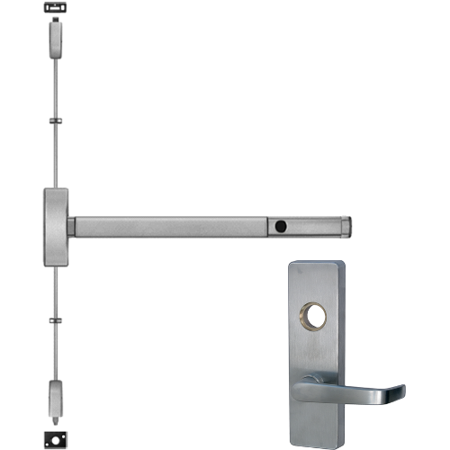 PHI 2203-ALK-4903A-RHR-630-36 Alarmed SVR Surface Vertical Rod Exit Device, Right Hand, Grade 1, Stainless Steel