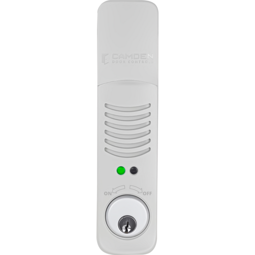 Camden CX-DA810KA Battery Powered Door Prop Alarm with Keyed Alike Mortise Cylinder, Grey Finish