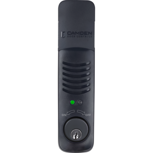 Camden CX-DA810WKA-BK Weatherized Battery Door Prop with Keyed Alike Mortise Cylinder, Black Finish