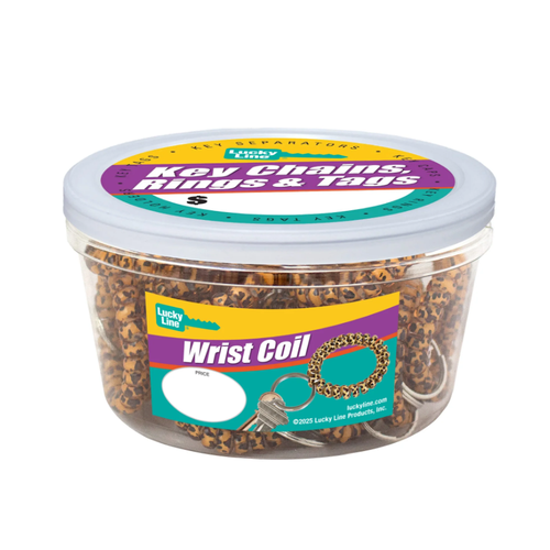 Luckyline 41026 Wrist Coil, Leopard Print, 1 Jar, 25 in Jar