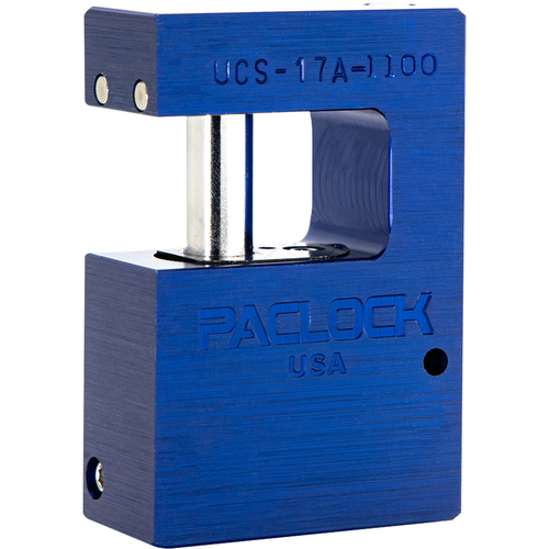 Pacific Lock KIK-SC-17A-1100-BLU Chain Link Padlock, Hidden Shackle, 1.1in Opening, Aluminum Body, Blue