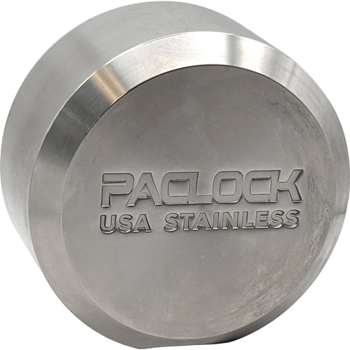 Pacific Lock SFIC-5S 1/2in Chain Link Hockey Puck Padlock, SFIC Prep, Stainless Steel Body