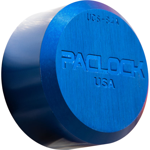 Pacific Lock UCS-84A-WTG-BLU-KD Hidden Shackle Roll-Up Door Padlock, 6-Pin P0 Keyway, Keyed Different, Aluminum