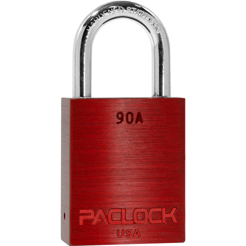 Pacific Lock SFIC-90A-RED SFIC Prep Padlock, 1.5in Wide, Red Aluminum, IC Core Not Included