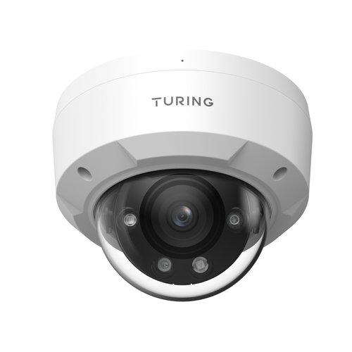 Turing EVL4FD256-1Y Edge+ 4MP Cloud Dual-Light Dome Camera with Mic, Audio, Alarm I/O, 256GB