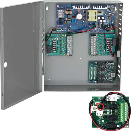 Schlage PS906-4R 6A Power Supply Relay Board, 12/24VDC, Battery Backup Space