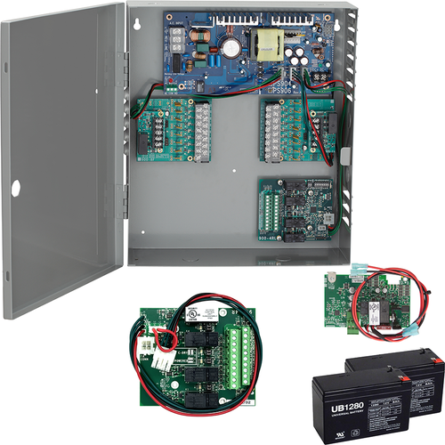 Schlage PS906-4R-BBK 6A Power Supply Relay Board with Battery Backup, 12/24VDC Selectable