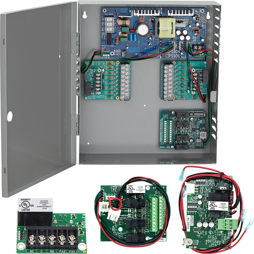 Schlage PS906-4R-FA-BB 6A Power Supply Relay Board, Plug-in Fire Alarm, 12/24VDC, Battery Backup