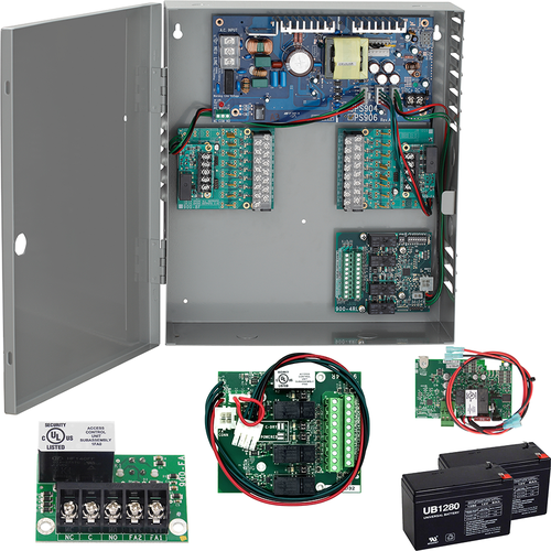 Schlage PS906-4R-FA-BBK 6A Power Supply Relay Board, Plug-in Fire Alarm, Battery Backup, 12/24VDC