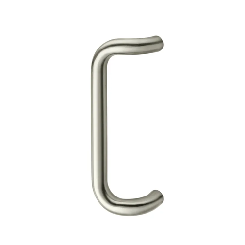 Rockwood RM202 US32D T12XHD 18in Offset Pull, 1-1/4in Dia, 3in Projection, Decorative Thru Bolt, Stainless Steel