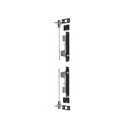 Rockwood 2842 BSP Automatic Flush Bolt Set, Metal Door, 1in x 6-3/4in, Black Suede Finish