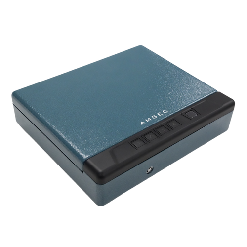 Amsec PB5 Biometric Pistol Safe with 5-Digit Keypad, Textured Medium Blue Finish
