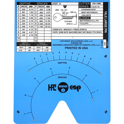 HPC C-57 Yale Large Pin Code Card