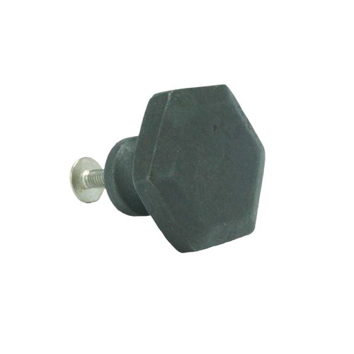 John Wright 088712 Large Hexagon Knob - Vintage Iron