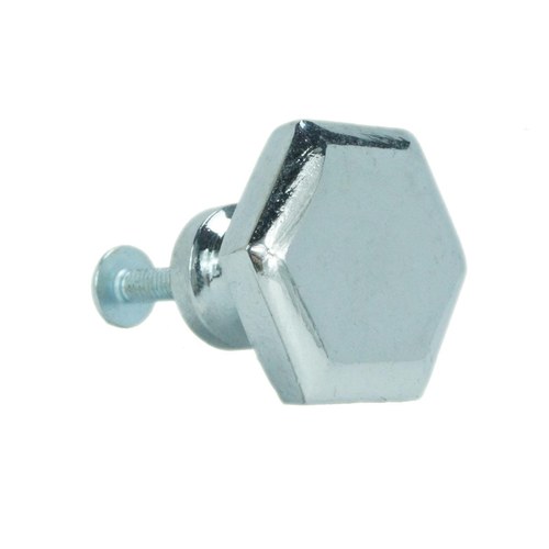 John Wright 088743 Large Hexagon Knob - Chrome