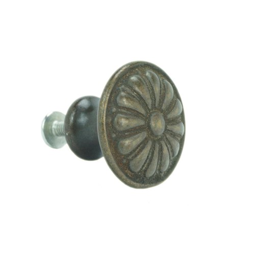 John Wright 088756 Sun Burst Knob 28mm - Faux Brass