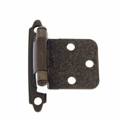 JVJ 10134 Antique Brass Finish Self-Closing Flush Hinge Pair, Steel