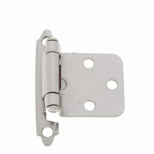 JVJ 10146 Satin Nickel Flush Self-Closing Hinge Pair, Steel