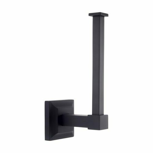 JVJ 21805 Aspen Series Matte Black Euro Paper Holder, Solid Brass