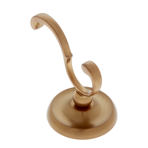 JVJ 23008 Paramount Satin Brass Deco Robe Hook, Solid Brass