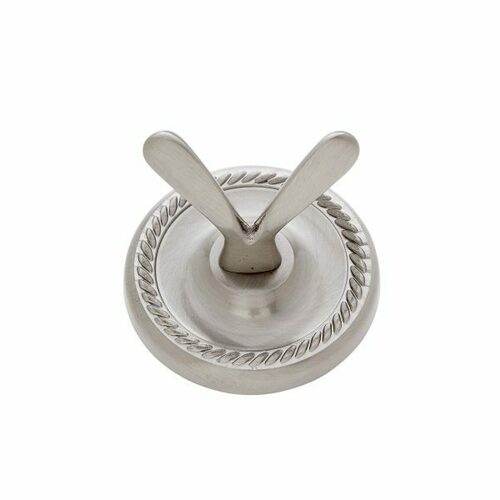 JVJ 23607 Prestige Satin Nickel Double Robe Hook, Solid Brass