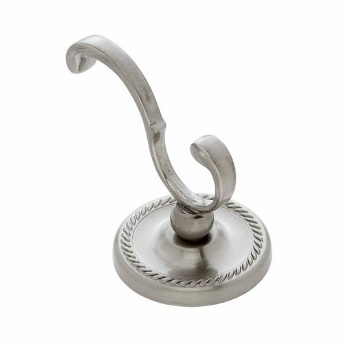JVJ 23608 Prestige Satin Nickel Deco Robe Hook, Solid Brass