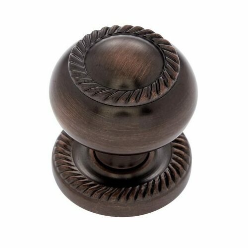 JVJ 34512 Classic Collection 1-1/4 Rope Knob with Back Plate, Old World Bronze Finish