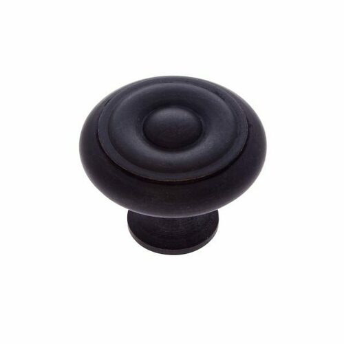 JVJ 35020 Classic Collection Oil Rubbed Bronze 1-1/4 Georgian Knob, Solid Brass