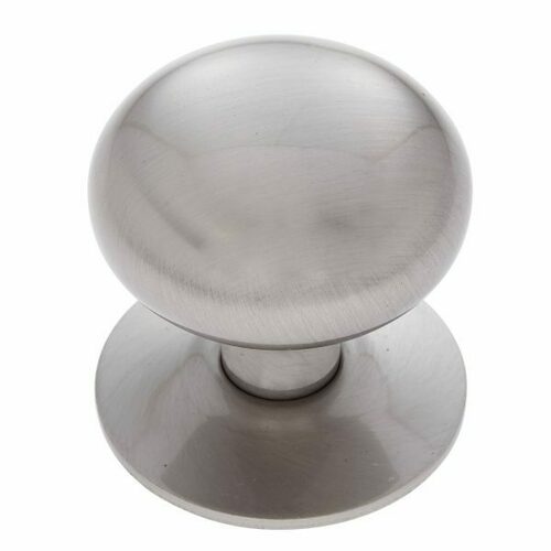 JVJ 35446 Classic Satin Nickel 1.5 Plymouth Knob with Back Plate, Solid Brass