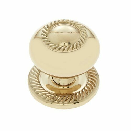 JVJ 35501 Classic Collection Solid Brass 1.5 Rope Knob with Back Plate