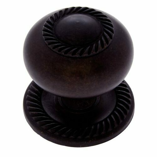 JVJ 35520 Classic Collection Oil Rubbed Bronze 1.5 Rope Knob w/Back Plate, Brass