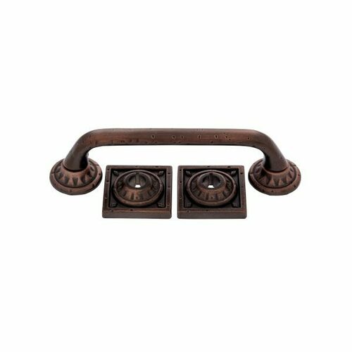 JVJ 42912 Pompeii Collection Bronze 96mm Pitted Pull with Round Square Back Plates
