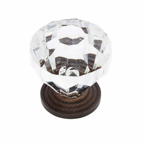 JVJ 53612 Classic Collection Old World Bronze 1-1/4 Acrylic Crystal Knob