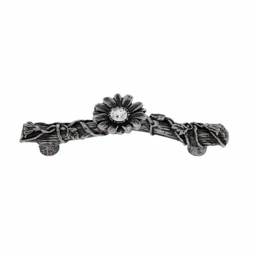 JVJ 56210 Pure Elegance Solid Pewter 96mm Ivy Wrapped Branch with Crystal Daisy Inset