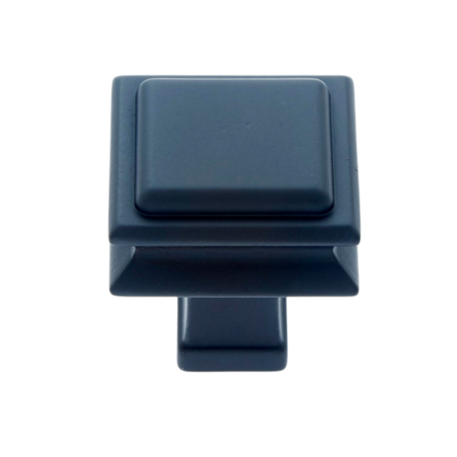 JVJ 59014 Monumental Matte Black 37mm Transitional Square Knob, Zamac