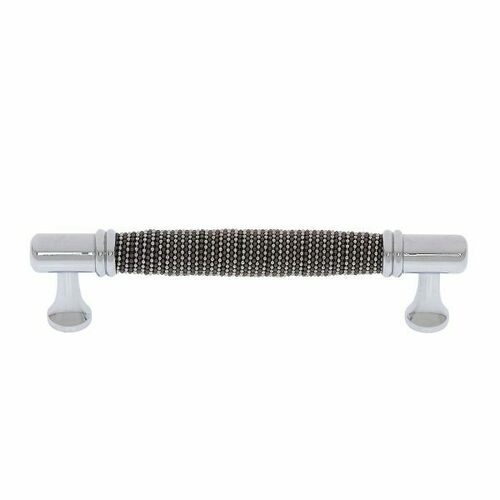 JVJ 60313 Medieval Collection 128mm Black Chrome Beaded Pull, Polished Chrome Finish