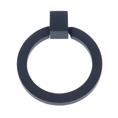JVJ 64014 Plateau Collection Matte Black 49mm Round Ring Pull, Solid Brass