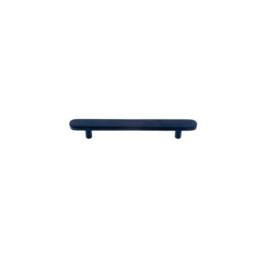 JVJ 63414 Plateau Matte Black 96mm Flat Oval Pull, Solid Brass