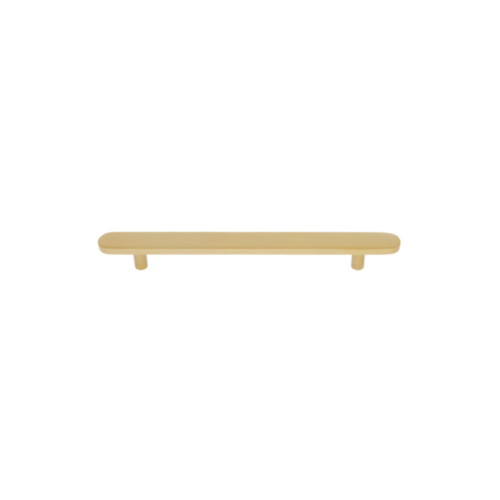 JVJ 64704 Plateau Satin Brass 160mm Flat Oval Pull, Solid Brass