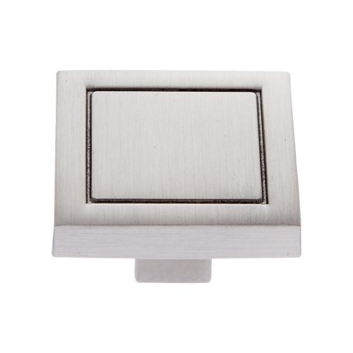 JVJ 65746 Minimalista Satin Nickel 32mm Square Knob, Zamac Composition