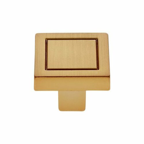 JVJ 76704 Minimalista Satin Brass 24mm Square Knob, Zamac Composition